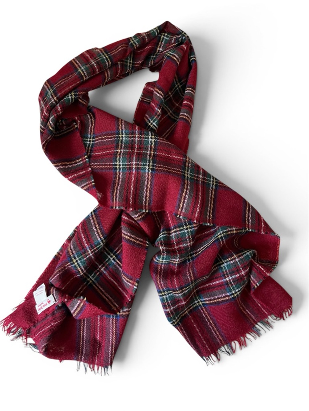 Vintage Brooks Brothers Wool Red Tartan Scarf Holiday